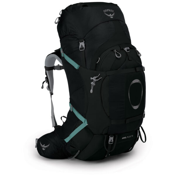 Batoh Osprey Ariel Plus 70 Velikost zad batohu: M/L / Barva: černá