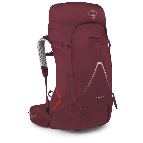 Dámský turistický batoh Osprey Aura Ag Lt 50 Velikost zad batohu: XS/S / Barva: vínová