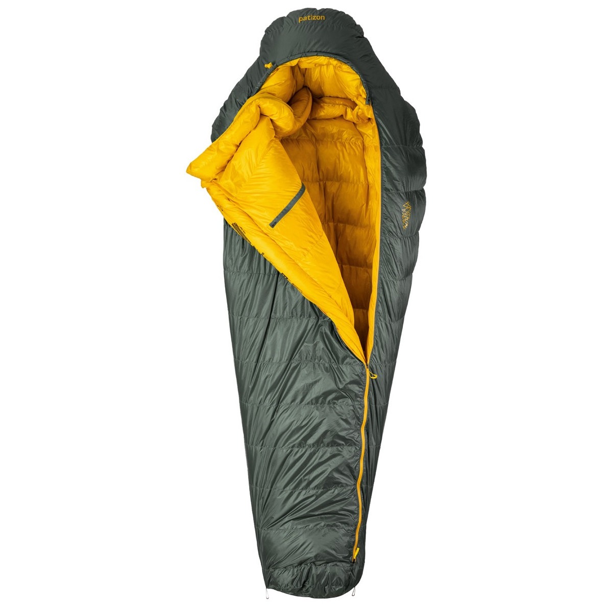 Péřový spacák Patizon DPRO 590 L (186-200 cm) Zip: Levý / Barva: zelená