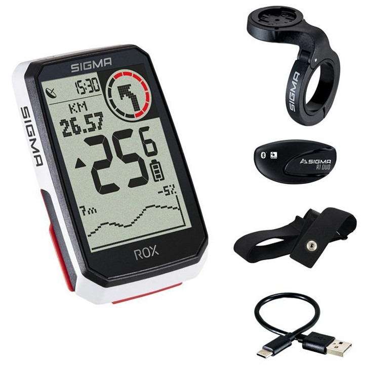 Cyklocomputer Sigma Rox 4.0 HR SET Barva: bílá