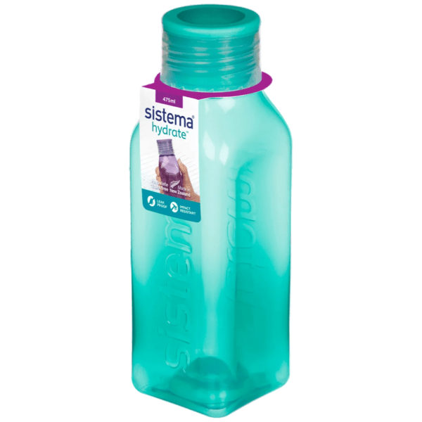Láhev Sistema Square 475ml Barva: tmavě zelená